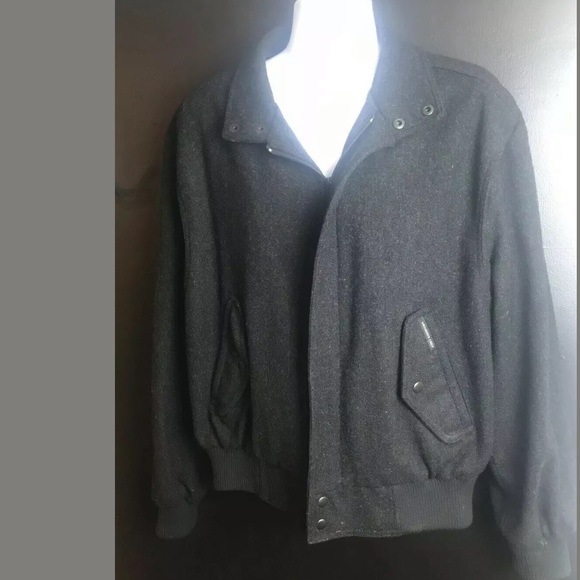 Men’s MEMBERS ONLY 100% Wool Bomber Jacket Winter Coat Gray Heavy Knit Warm Work - Picture 8 of 8